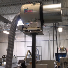 Noil & post filter installed